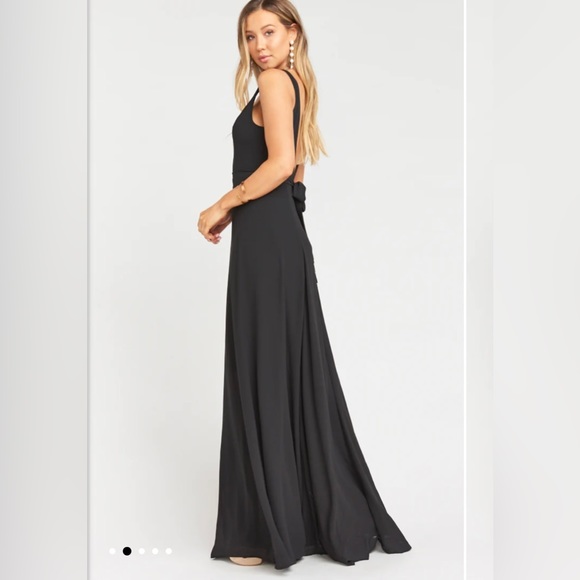 Show Me Your MUMU Jenn Maxi Bridesmaid Dress BLACK - Picture 2 of 4